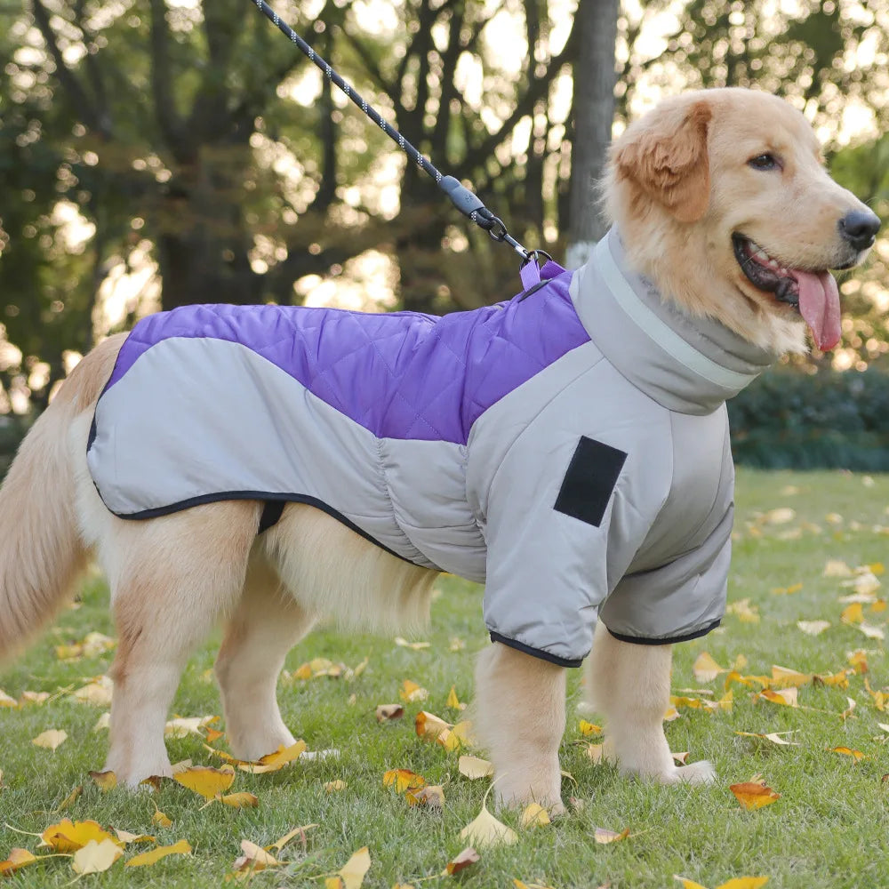 Waterproof Dog Coats for Large Dogs, Warm Winter Jumpsuit for Labrador & Big Breeds