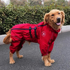 Waterproof Dog Coat with Reflective Trim, Full-Body Rain Suit