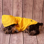 Yellow Waterproof Dog Raincoat for All Breeds, Hooded Windproof Jacket