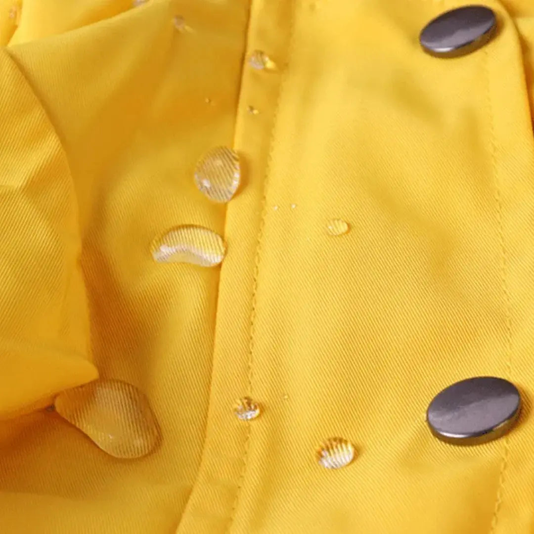 Yellow Waterproof Dog Raincoat for All Breeds, Hooded Windproof Jacket